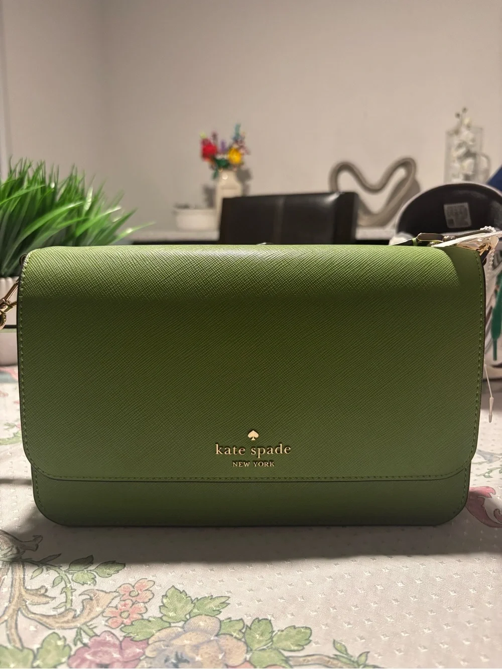kate spade lime green saffiano crossbody bag
